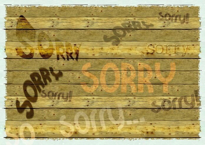 Het is niet erg om sorry te zeggen