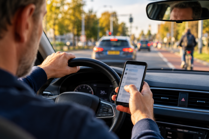 Mobielgebruik in het verkeer blijft een probleem