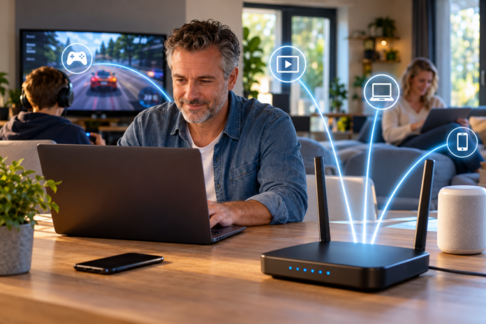 Verbonden thuiswerk met slimme wifi